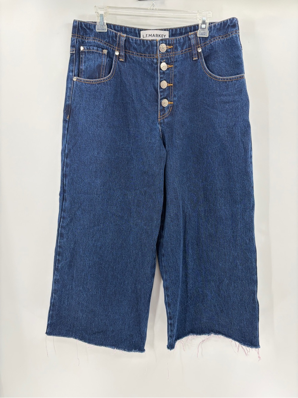 L.F. Markey indie women’s button fly y2k 2010s Blue Wide-Leg Crop Jeans size 31